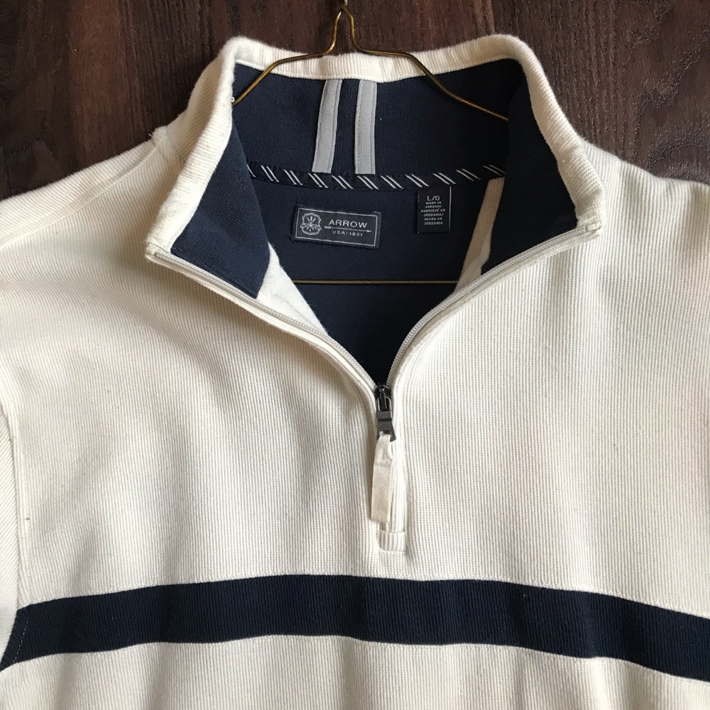 White 1/4 zip Sweater